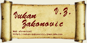 Vukan Zakonović vizit kartica